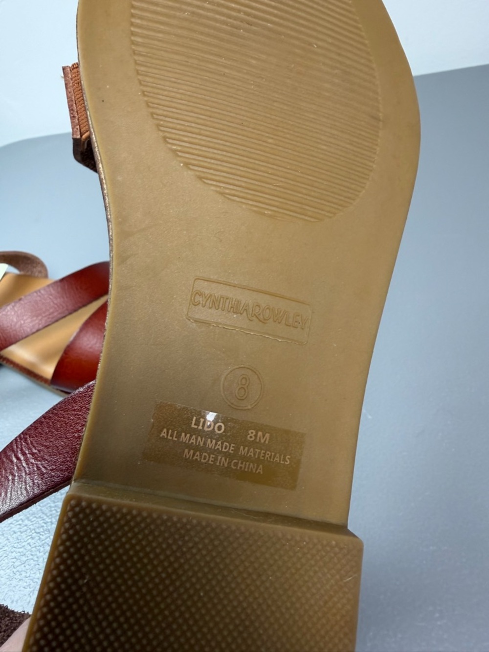 Cynthia Rowley Cognac Brown Leather Slingback Sandals - Picture 13 of 13